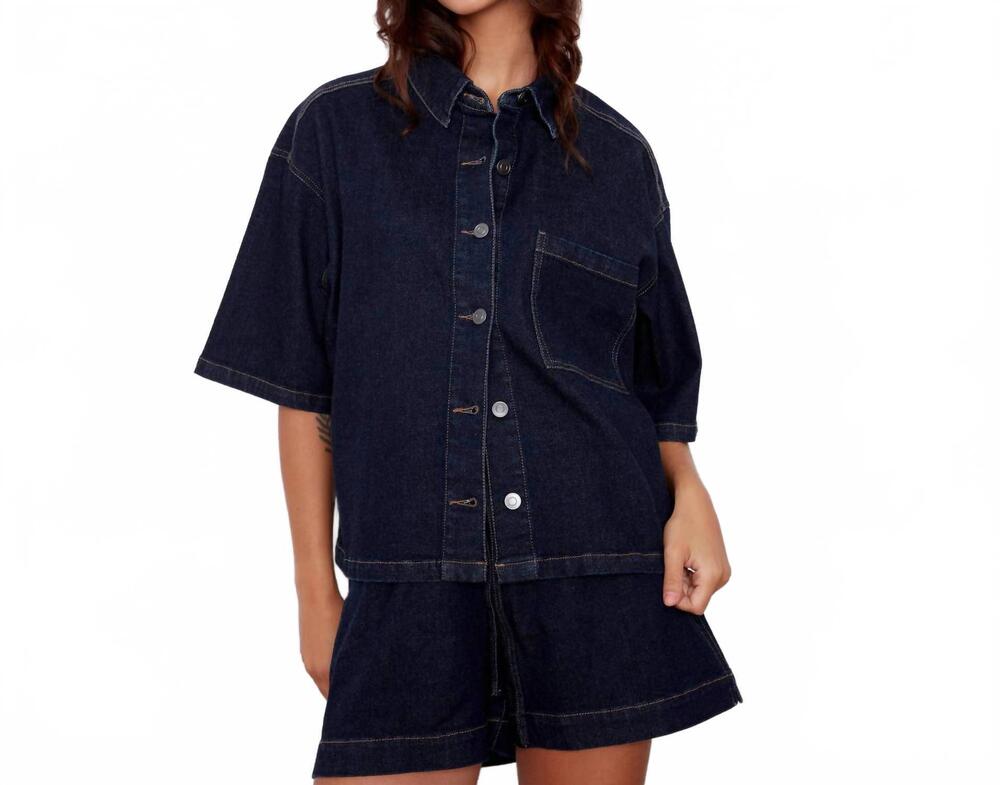 NEW RD STYLE loraine short sleeve top in denim wash